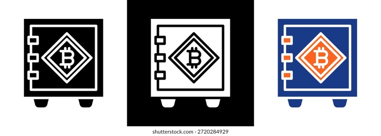 Krypto-Tresor Symbol Set Glyphe Vektorgrafik