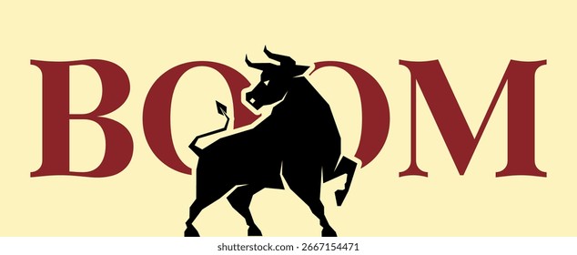 Krypto-nach-oben-Vektorgrafik mit Stier. Digitales Währungswachstum und Bull Market Concept. Bull Market Crypto Vektor Bild, Aufstieg Trend Bull Grafik. Aufwärtstrend Blockchain und Finanzmarkt
