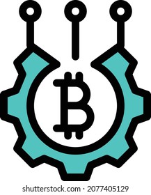 ilustración de vector criptográfico aislada en un fondo transparente. iconos vectoriales de color para el concepto o los gráficos web.