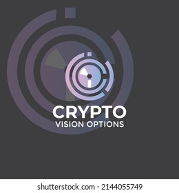 crypto vision options logo, creative digital eye vector
