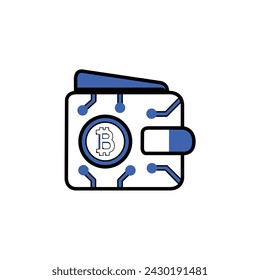 Crypto wallet bitcoin vector icon currency web eps