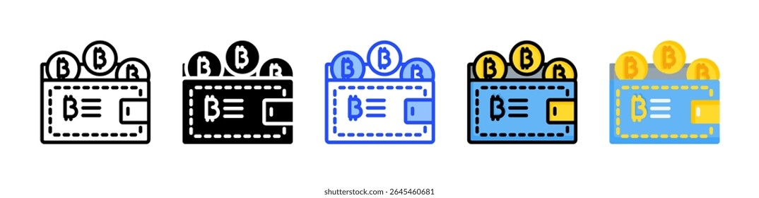 Colección de ícono de criptomoneda con múltiples estilos