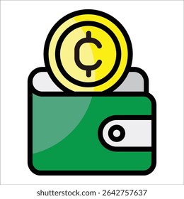 Crypto Wallet Icon Element For Design