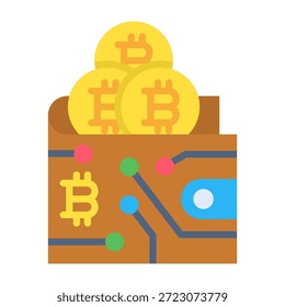 Crypto Wallet Icon Flat Design Vector Illustration
