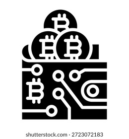 Crypto Wallet Icon Glyph Design Vector Illustration