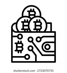 Crypto Wallet Icon Line Design Vector Illustration