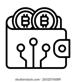 Ilustración vectorial de línea de icono de criptomoneda