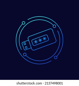 crypto wallet icon, linear design