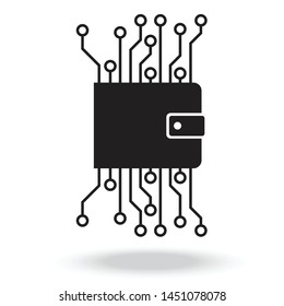 crypto wallet vector icon.cash bitcoin symbol