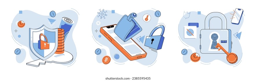 Crypto wallet vector illustration. The crypto wallet metaphor helps us understand intangible nature digital financial transactions Investments in technology based businesses are driving growth digital