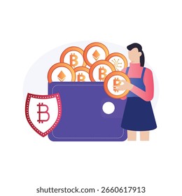 Crypto Wallet Vector Illustration which can easily edit or modify

