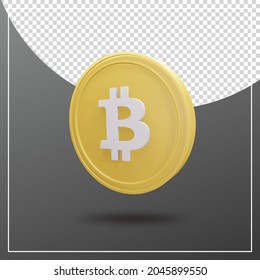 cryptocoin bitcoin 3d render transparent background