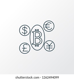 Cryptocoin icon line symbol. Premium quality isolated cryptocurrency element in trendy style.