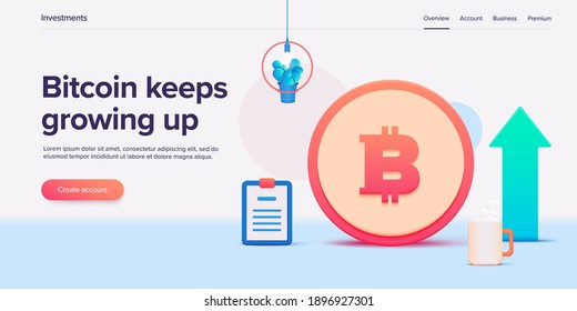 Cryptocoin mining farm layout. Cryptocurrency and blockchain network business isometric vector illustration. Crypto currency exchange or transaction process background.