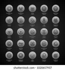 Cryptocoins, Cryptocurrencies - SET 4 - Silver Style