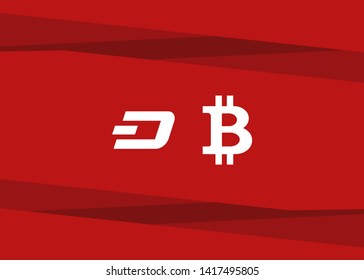 Cryptocurrencies Bitcoin Dash Coin Ripple Coin Ethereum Lite Coin Icons Vector Illustration