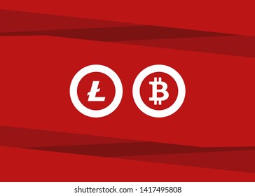 Cryptocurrencies Bitcoin Dash Coin Ripple Coin Ethereum Lite Coin Icons Vector Illustration