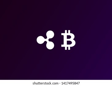 Cryptocurrencies Bitcoin Dash Coin Ripple Coin Ethereum Lite Coin Icons Vector Illustration