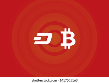 Cryptocurrencies Bitcoin Dash Coin Ripple Coin Ethereum Lite Coin Icons Vector Illustration