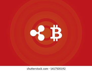 Cryptocurrencies Bitcoin Dash Coin Ripple Coin Ethereum Lite Coin Icons Vector Illustration