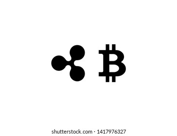 Cryptocurrencies Bitcoin Dash Coin Ripple Coin Ethereum Lite Coin Icons Vector Illustration