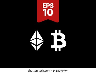 Cryptocurrencies Bitcoin Dash Coin Ripple Coin Ethereum Lite Coin Icons Vector Illustration