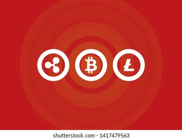 Cryptocurrencies Coin Icons Vector Illustration