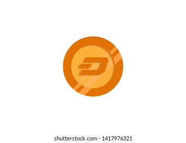 Cryptocurrencies Dash Coin Icons Vector Illustration