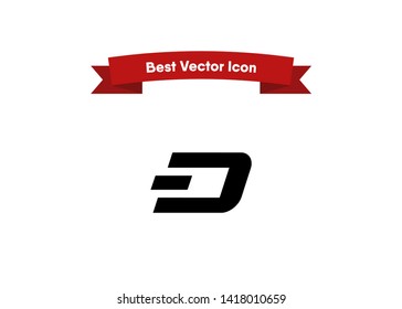 Cryptocurrencies Dash Coin Icons Vector Illustration