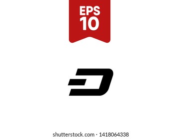 Cryptocurrencies Dash Coin Icons Vector Illustration