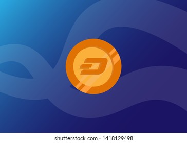 Cryptocurrencies Dash Coin Icons Vector Illustration