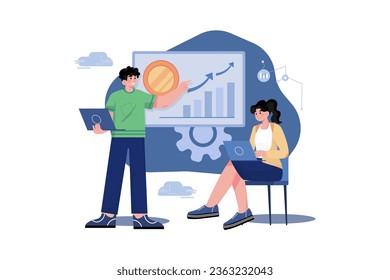 Cryptocurrencies Develop Illustration concept on white background