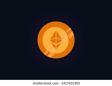 Cryptocurrencies Ethereum Coin Icons Vector Illustration