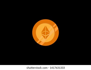 Cryptocurrencies Ethereum Coin Icons Vector Illustration