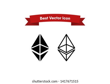 Cryptocurrencies Ethereum Coin Icons Vector Illustration