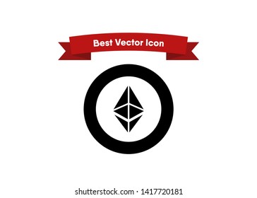 Cryptocurrencies Ethereum Coin Icons Vector Illustration