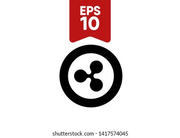 Cryptocurrencies Ripple Coin Icons Vector Illustration