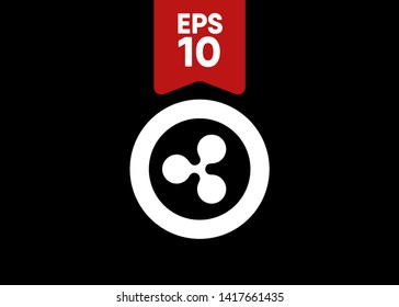 Cryptocurrencies Ripple Coin Icons Vector Illustration