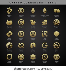 Cryptocurrencies - SET 3 - Golden Style