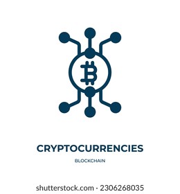 cryptocurrencies vector icon. cryptocurrencies, banking, digital filled icons from flat blockchain concept. Isolated black glyph icon, vector illustration symbol element for web design and mobile apps