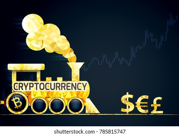 Cryptocurrencies vs traditional currencies.Financial metaphor.