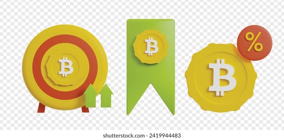 Cryptocurrency 3d icons clipart. Crypto 3d icons for homepage or UIUX.