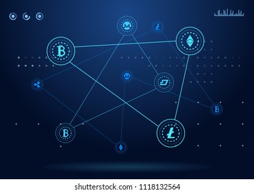 Cryptocurrency abstract technology background II