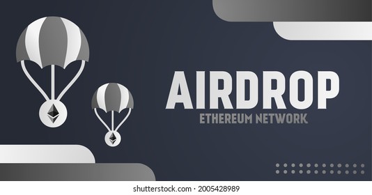 Cryptocurrency Airdrop Background Parachute Ethereum Eth Stock Vector ...