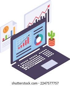 CryptoCurrency Alt coin Trend isometric Concept, Securities and broking Vector Icon Design, Business Finance Symbol, Treasury and Capital Budget Sign, Financial Analysis and Control stock illustration