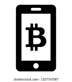 
A cryptocurrency application in a smartphone with the symbol of bitcoin showing bitcoin mobile app.
