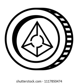 cryptocurrency augur coin isolated icon