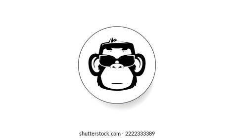 Cryptocurrency Banana Task Force Ape, BTFA token mascot logo on isolated background with copy space. 