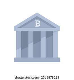 Cryptocurrency bank icon flat vector. Crypto money. Financial payment isolated
