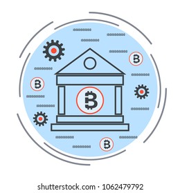 Cryptocurrency bank vector concept illustration